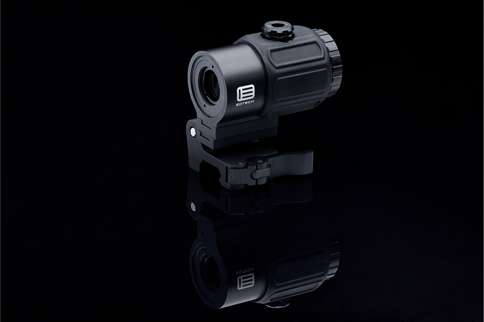 A semi-profile left side view of the G43 STS with a black background