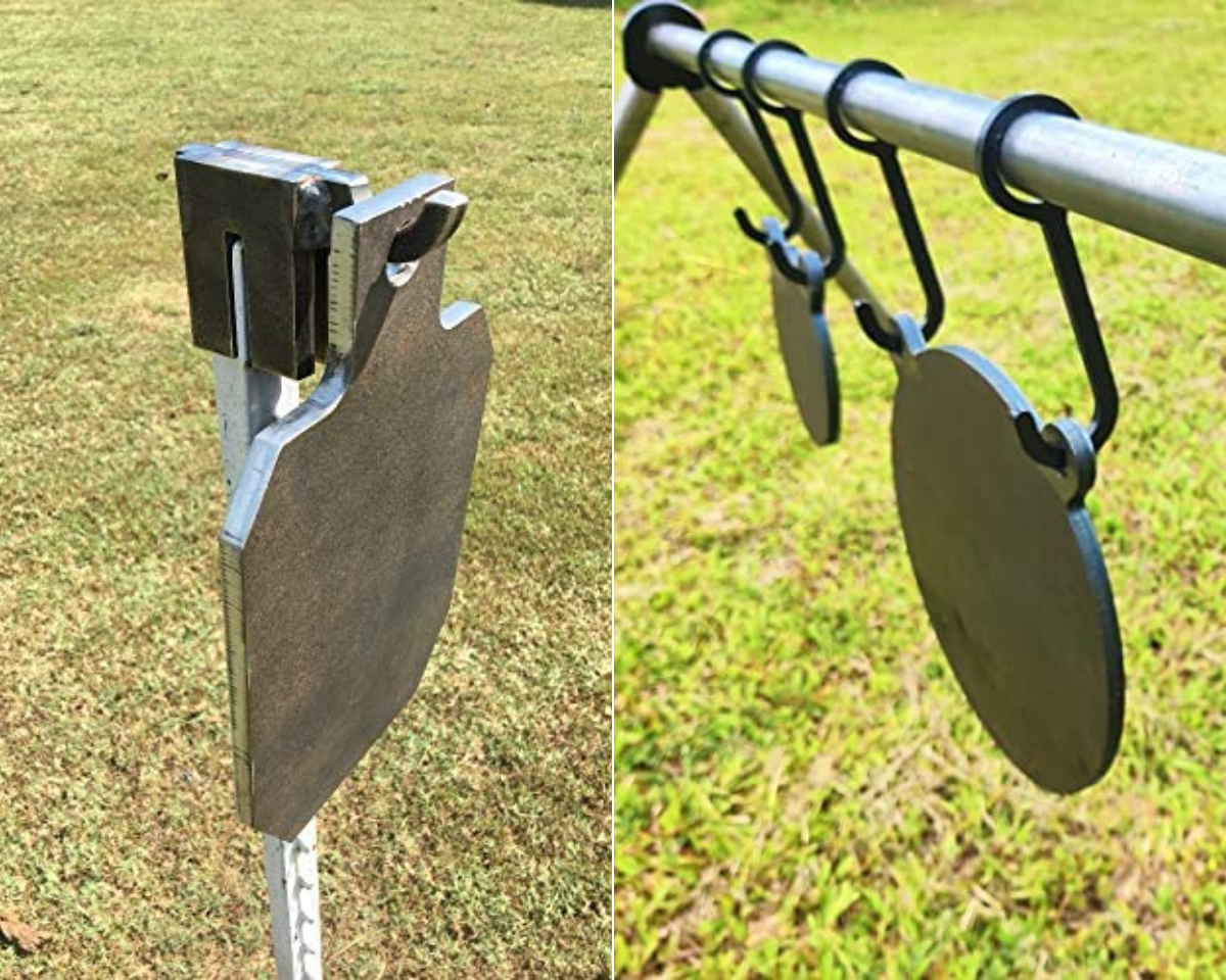 T-post and a pipe hanging methods for hanging your steel targets
