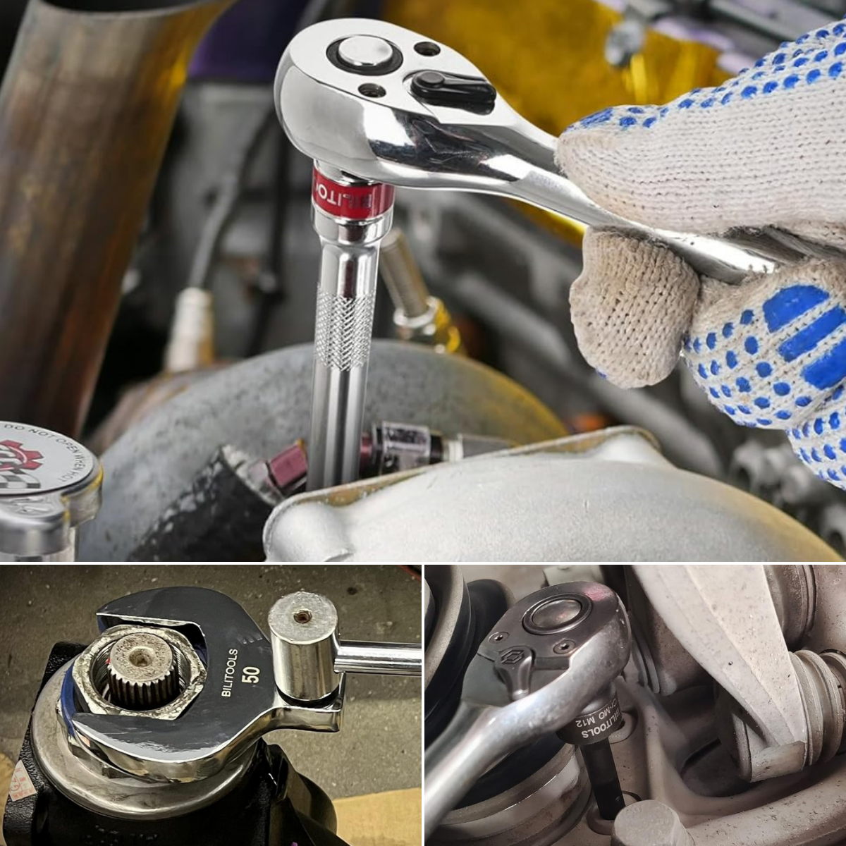 3 different types of Bilitools speciality tools being used an automotive situations.