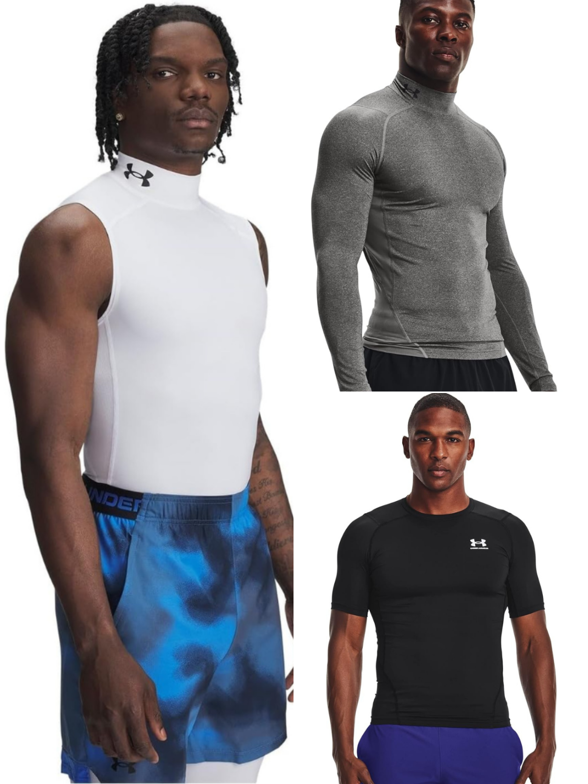 Long sleeve, short sleeve, and sleeveless compression shirts by Under Armour