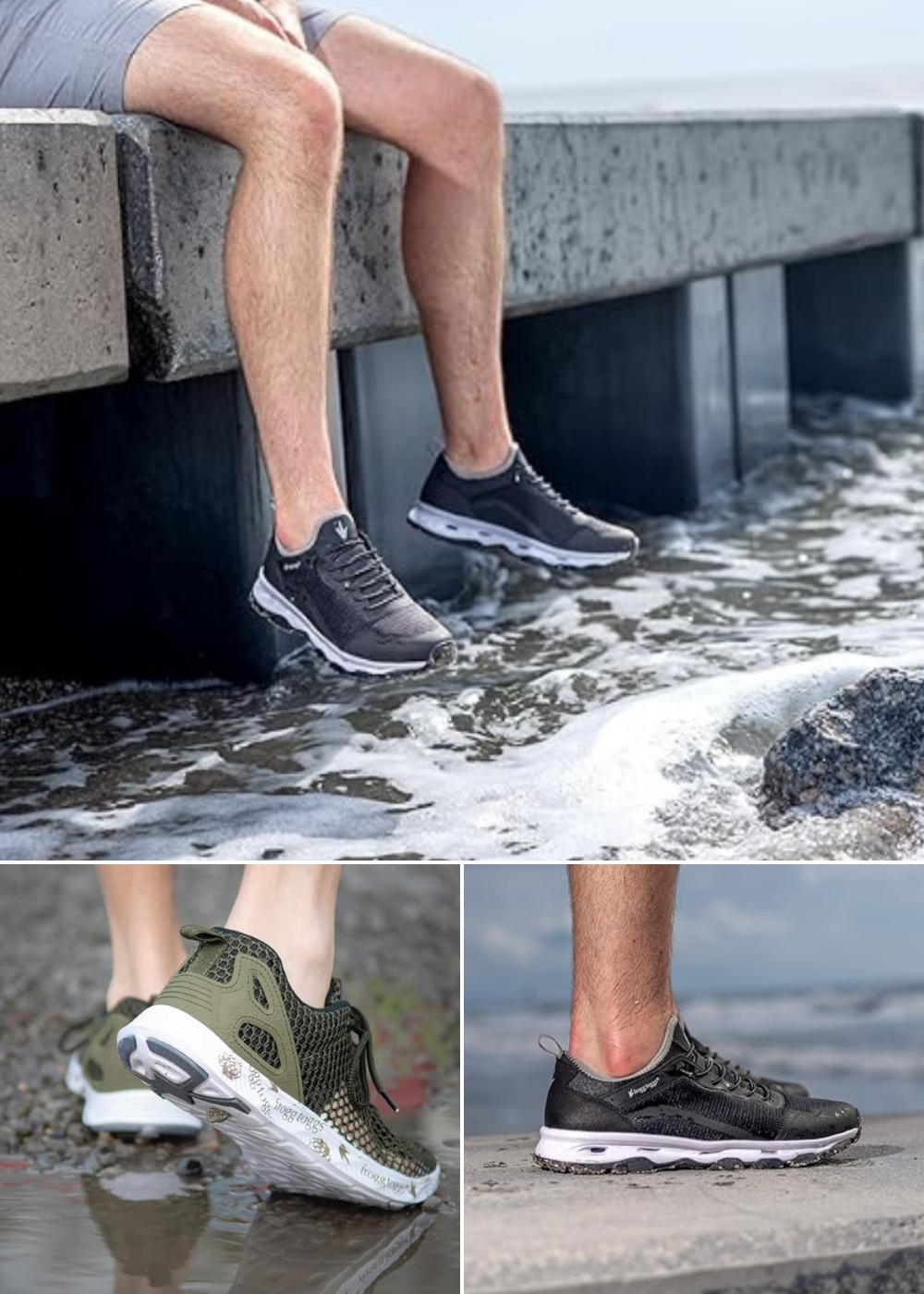 Three different shoes from FROGG TOGGS.