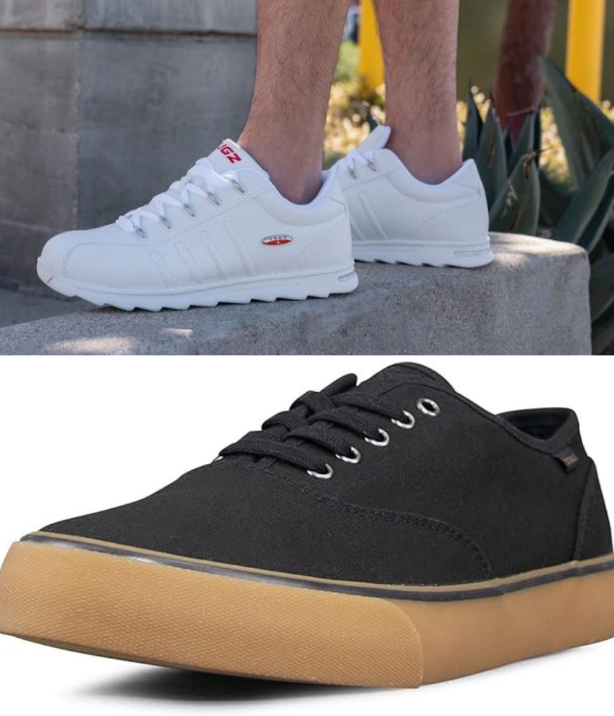 Lugz Changeover II's, and Lear Classic sneakers