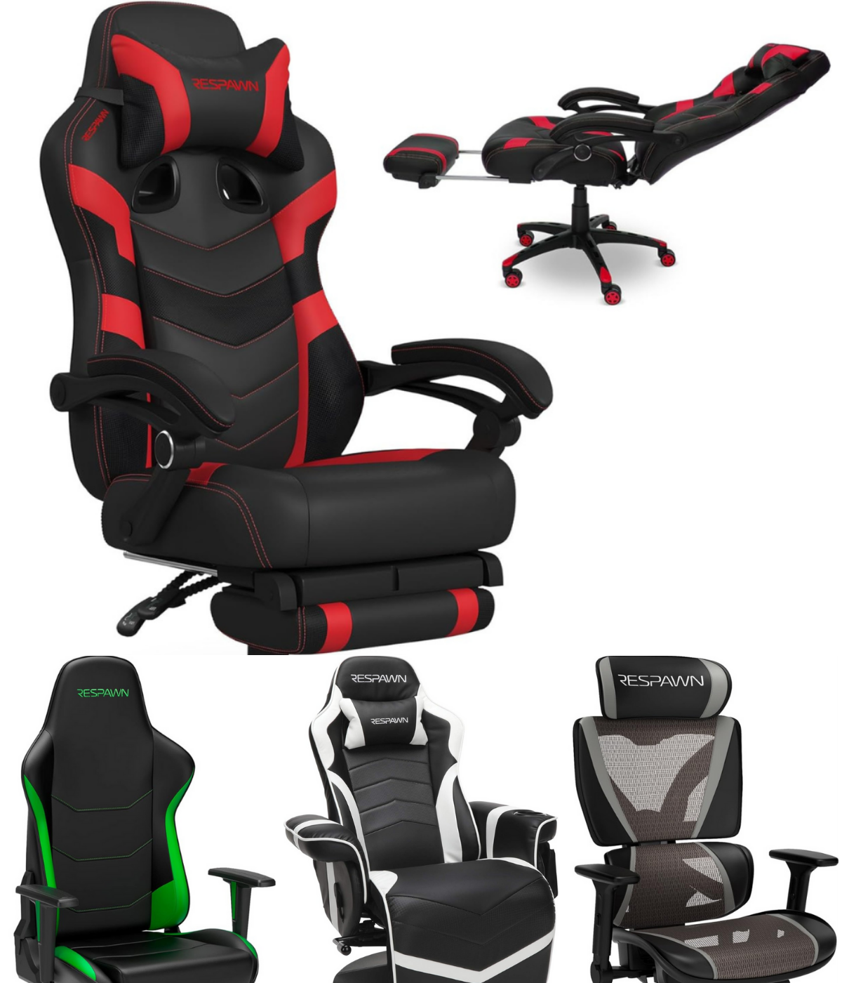 Four different style gaming chairs from Respawn.