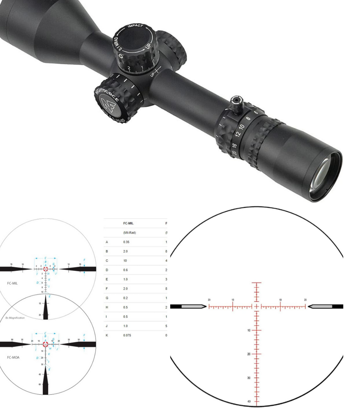 A 4x32 NX8 and two different reticle options