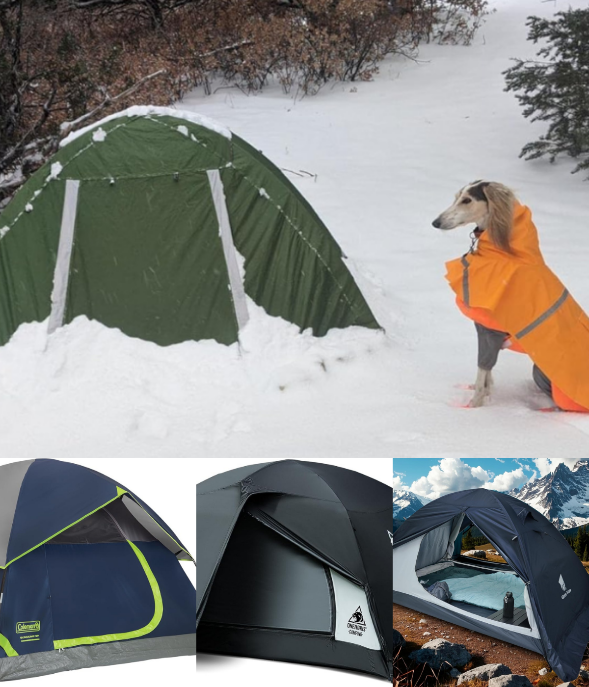 4 season winter tent setup in cold weather for camping in bad weather
