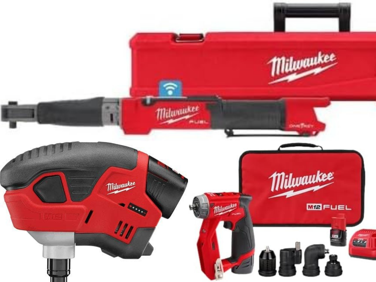 Ratchet, palm nailer and a drill driver kit for M12 line from Milwaukee